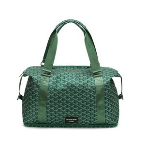 Expandable Foldable Green Monogram Travel Duffel Bag | 35L Carry-On